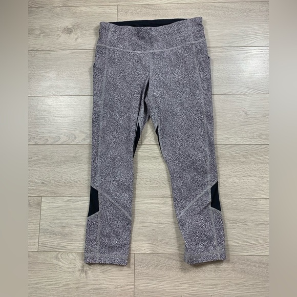 Lululemon Pace Rival Crop Leggings (22") Sea Spray Alpine White Dark Chrome/ Blk - Picture 6 of 16
